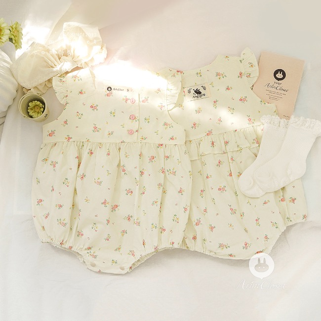 [new10%↓ 6.20 11am까지]  어여쁘게 귀여운 꽃이 우리 아가랑 닮았죠 :) - lovely cute small flower cotton bodysuit